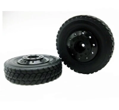 Alloy metal Front Rear wheels rims Rubber Tires For RC Tamiya 1/14 Tractor Truck - Image 1 of 4