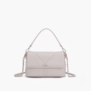 LA CARRIE BAG BORSA MANO FRIVOLOUS IVORY 141P-BA-113-TBL_IVO BORCHIE PELLE 199€ - Foto 1 di 5
