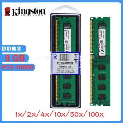 Kingston 8GB/16GB/32GB DDR3-1333 MHz PC3-10600 240-PIN DIMM Desktop Memory  lot - Image 1 of 4