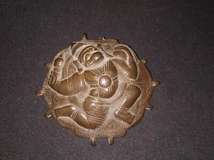 Indian Ritual Bronze Bajuband Pendent God Hanuman Bajarang Bali Rare # - Picture 1 of 3