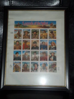 Legends of the West Stamp Un-Cut Collector's Sheet Framed - LOOK! - Image 1 of 2