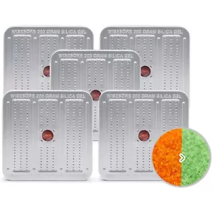200 Gram Indicating Silica Gel Canister, Reusable Desiccant Dehumidifier, 5 Pack - Picture 1 of 12