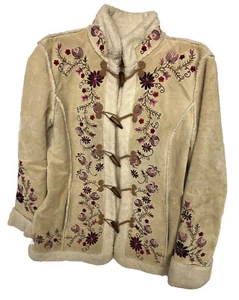 Vintage 90s Phoebe Friends Jacket Womens Sz L St Johns Bay Leather Suede Nordic - Picture 1 of 15