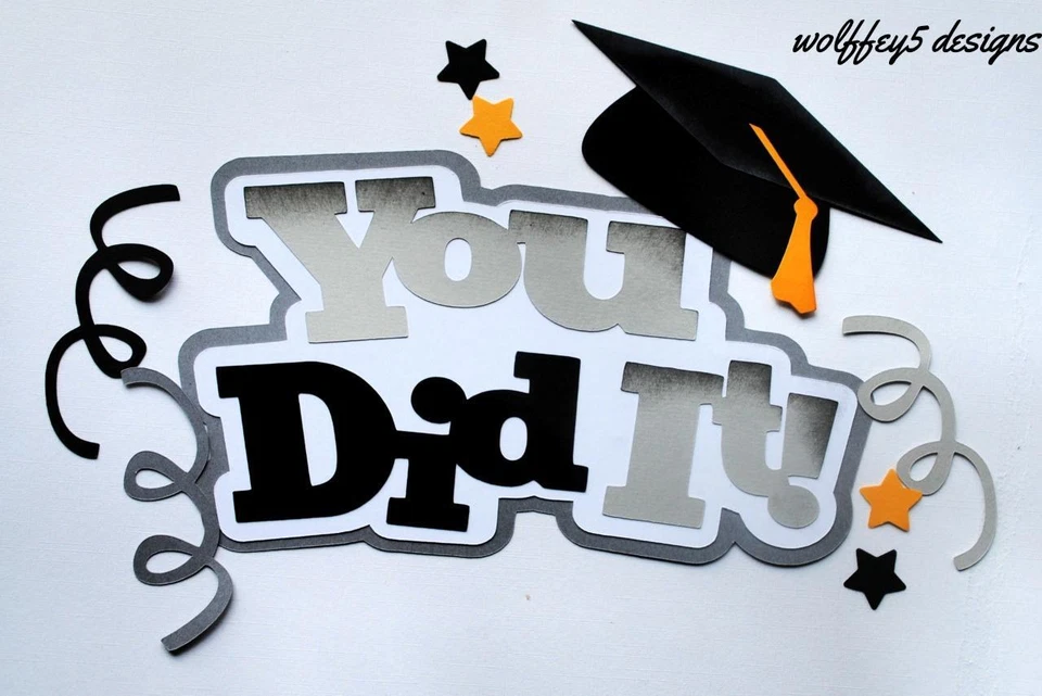 CRAFTECAFE GRAD KID TITLE prehecho papel piezas álbum de recortes troquelado pieza 3d PÁGINA Foto 1 de 1