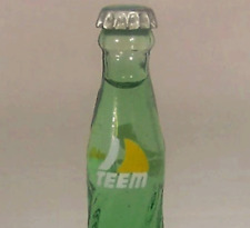 1960s TEEM Soda Bottle Swirled Green Glass Original Cap Pepsi Product Doll Size