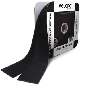 VELCRO® 2" Wide Self Adhesive Hook and Loop Strip Black Heavy Duty Brand - Picture 1 of 2