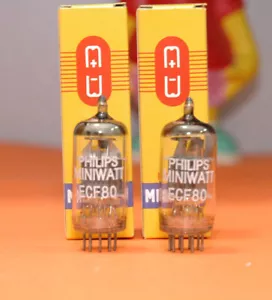 ECF80, Passendes Paar Philips Miniwatt (6BL8 CV5215) NOS Spitze Rohr - Bild 1 von 2