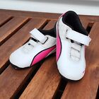 Size Us 6 / Uk 5 / Eu22 Puma Baby Girls Pink & White Sneakers Shoes Preloved