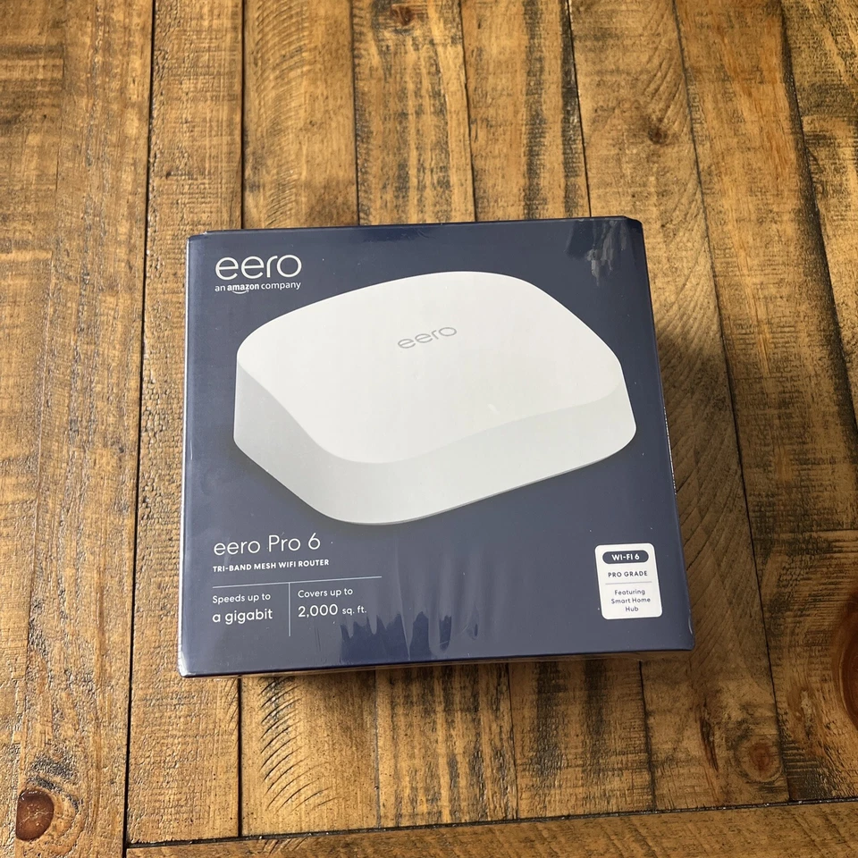 Amazon eero Pro 6 tri-band mesh Wi-Fi 6 router w/built-in Zigbee smart #K010001 - Image 1 of 3