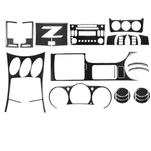 27Pcs For Nissan 350Z 2003-2009 Carbon Fiber Interior Console Kit Set Trim Cover - Picture 1 of 9