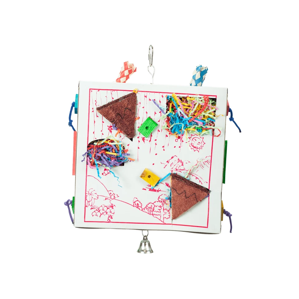 A&E Cage Co Happy Beaks Pizza Party Foraging Bird Toy