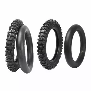 Tire + Tube 80/100-12 60/100-14 for CRF70 PW80 KLX110 KX65 TTR110 TTR90 pit Bike - Picture 1 of 4