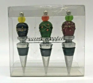 Set 3 Tappi Bottiglie Vino Pier 1 Importazioni Tappi Perline Vetro  - Foto 1 di 3