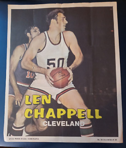 1970-71 Topps Len Chappell Poster #24 of 24 excellent (see scan)