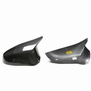 1Pair Carbon Fiber Rear Side Mirror Cover Cap For 2019-21 BMW F87 M2 Competition - Foto 1 di 4
