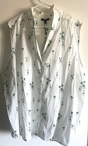 NYDJ Palm Print 100% Cotton Sleeveless Blouse Top 3X - New with Tags - Picture 1 of 8