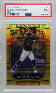 2022 Select Prizms Gold #7 Rodolfo Castro Pirates Rookie 04/10 Graded PSA 9 MINT