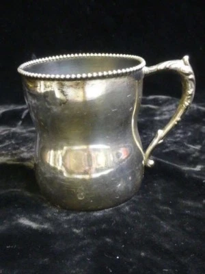 古董国际银币 Co 纯银青少年马克杯串珠边约 1900 年,c-1109 — 第 1/4 张图片