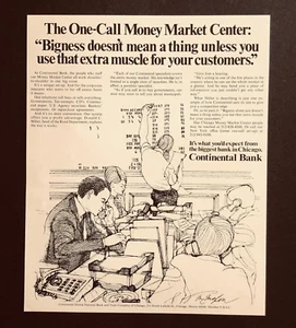 Continental Bank 1969 publicidad mercado monetario centro oficina vintage impresión anuncio - Imagen 1 de 2