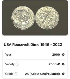 2000-P Strike Error Roosevelt Dime 10C Struck MINT ERROR X5X - Picture 1 of 4