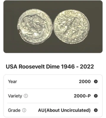 2000-P Strike Error Roosevelt Dime 10C Struck MINT ERROR X5X - Image 1 of 4