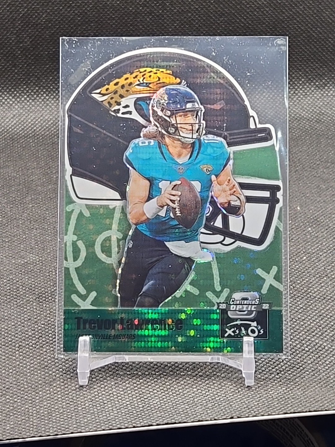 2022 Contenders Optic Trevor Lawrence Green Pulsar Die Cut #'d 10/30