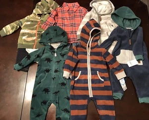 Infant Baby Boy 6 Month Carters Clothing Lot Outfits & Sets Fleece Zip Hoodie - Picture 1 of 8