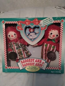 Vintage New In Box Raggedy Ann & Andy Christmas Holiday Dolls & Doll Ornament - Picture 1 of 3