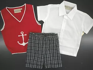 Infant/Toddler Boys Boutique Collection 3PC.Vest/Shirt/Short Set Size 12Mt - 4T - Picture 1 of 8