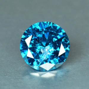 0.34Ct Round Cut_Impressive Natural Vivid Blue Diamond Loose Diamond - Picture 1 of 1