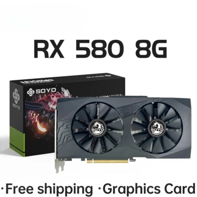 Graphics Cards Radeon RX580 8G GDDR5 Memory Video Gaming Card PCIE3.0x16 GPU - Image 1 of 4