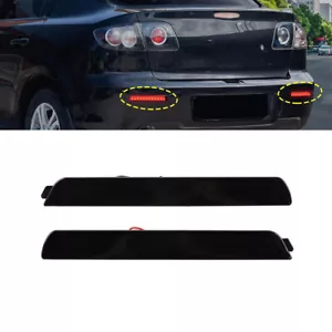 2Pcs For 04-09 Mazda 3 Smoke Lens Red LED Rear Bumper Reflector Brake Light Lamp - Picture 1 of 5