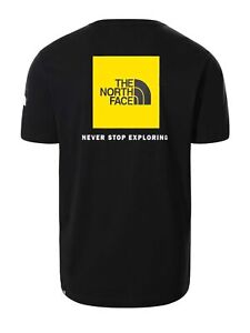 The North Face SEARCH & RESCUE T Shirt Boxed Short sleeves Black Yellow Tee NEW