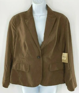Chaqueta Blazer Coldwater Creek Imitación Gamuza Marrón Botones Mujeres Pequeñas Medianas 10-12 - Imagen 1 de 7