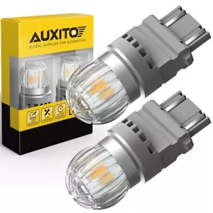 AUXITO 4x 3157 LED Yellow amber Turn Signal Blinker DRL Parking Light Bulbs SMD - Picture 1 of 10