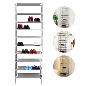 10-Schicht Schuhschrank Schuhablage Schuhregal Schuhständer erweiterbar Grau - Bild 1 von 12