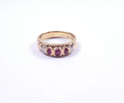 Ruby and Diamond Ring  9 carat gold size N Very good quality - Image 1 of 4