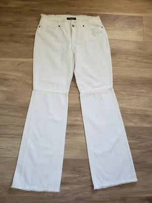 Pantalones de mezclilla Rampage blancos ajustados acampanados inferiores de algodón bolsillos delanteros talla 11 Foto 1 de 4