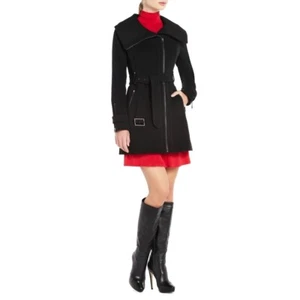 NEW BCBGMAXAZRIA BLACK RANA ASYMMETRICAL COAT RXH8C355/M832A SIZE S - Picture 1 of 4