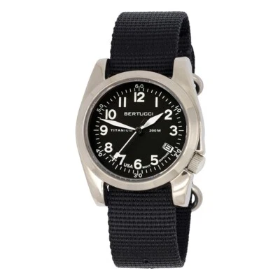 Reloj de cuarzo Bertucci Para hombre A-11T Americana Onyx esfera negra correa HP nailon Foto 1 de 2