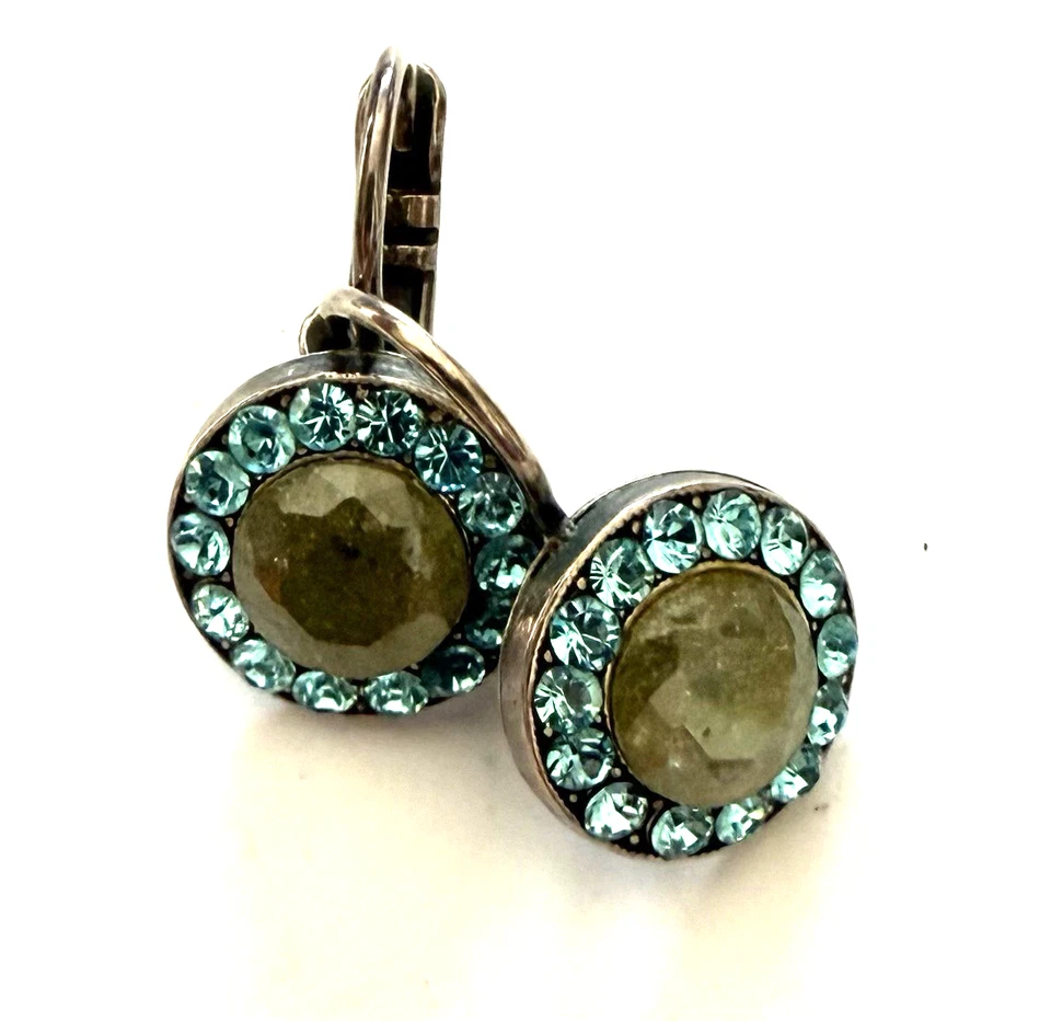 MARIANA Sun Kissed Jade Pave Crystal Turquoise Earrings - Image 1 of 2