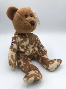 Ty Beanie Babies HERO Bear 2003 PE Pellets De Colección Y2K Bebé Peluche Juguete Reino Unido - Imagen 1 de 16