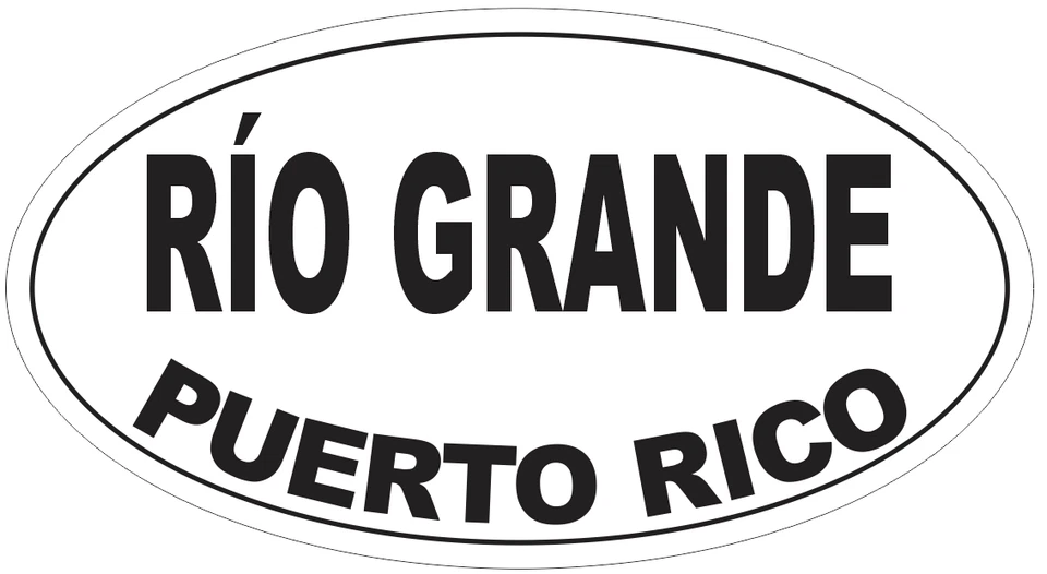 WINTER PARK PRODUCTS Rio Grande Puerto Rico Oval Bumper Sticker or Helmet Sticker D4150