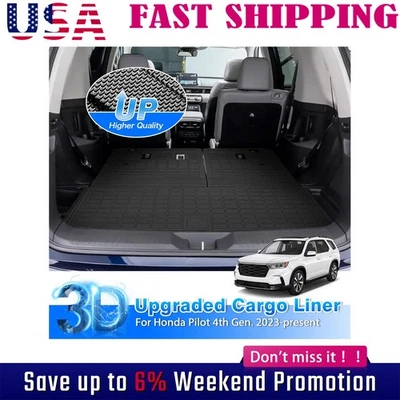 Fit For 2016 2017-2023 Honda Pilot Cargo Liners Backrest Mats Trunk Liners TPE S - Image 1 of 4