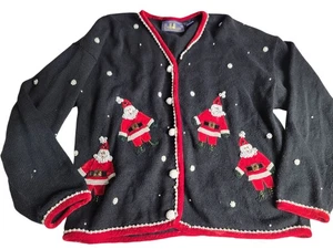 Vintage Belle Pointe Bellepointe Strickjacke Pullover Santa Santas Weihnachten XL... - Bild 1 von 5