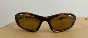 Tifosi Brown Tortoise Shell Wrap Around Sport Cycling Sunglasses Polarized - Picture 1 of 13