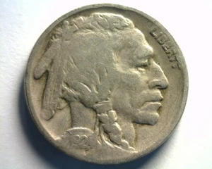 1924 BUFFALO NICKEL VERY GOOD / FINE VG/F NICE ORIGINAL COIN BOBS COINS 99c SHIP - Picture 1 of 2