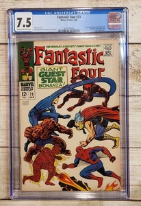 Fantastic Four #73 Marvel 1968 CGC 7.5 Daredevil, Spider-Man, Thor App. Lastra nuova - Foto 1 di 3