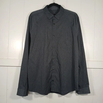 Lululemon Shirt Bonded Voyage Button Down Men's Large Charcoal Gray Long Sleeve  - Image 1 of 4