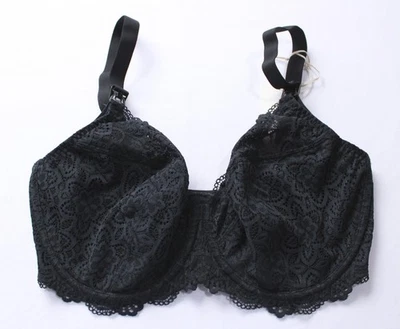 Bravissimo Women's Non-Padded Stretch Lace Millie Nursing Bra EH6 Black 30J NWT - Image 1 of 3